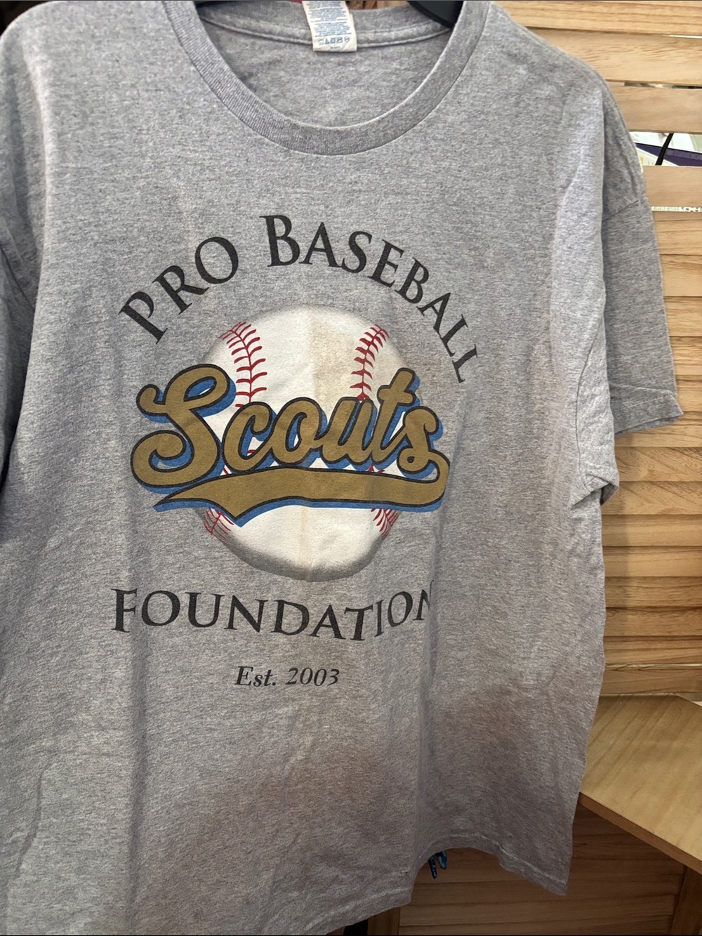 Scouts Pro Baseball Foundation Gray Graphic Tee XL